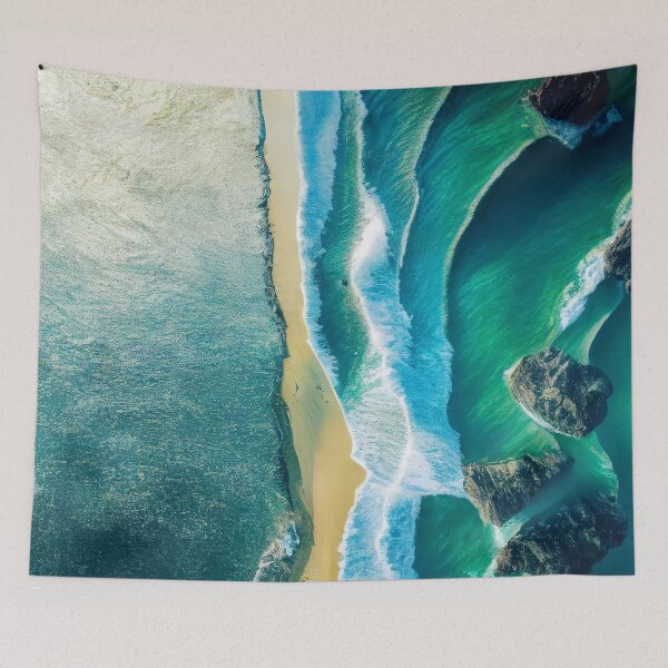 Aperçu de l'œuvre vue aérienne des vagues de l'océan et de la photographie de plage. paysage naturel 13 créée et vendue par ShopThousand.