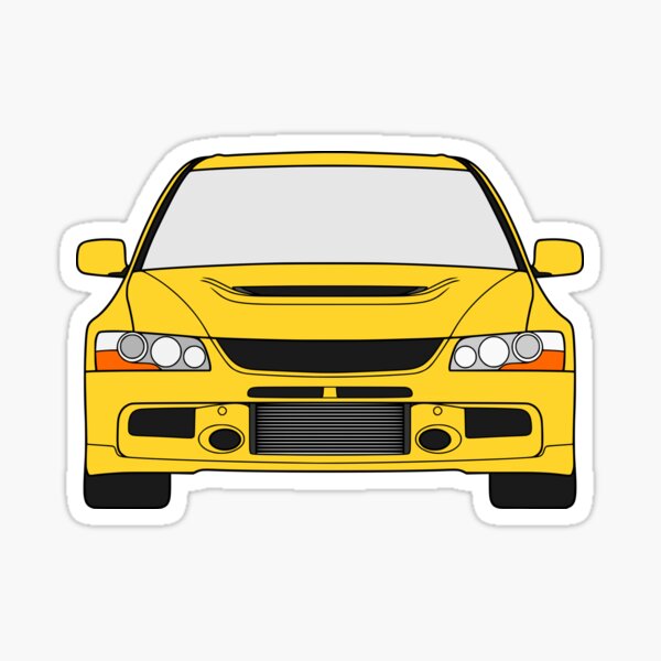 Artikelvorschau, Mitsubishi Lancer EVO IX löwenzahngelbe Farbe entworfen und verkauft von EdimDesign.