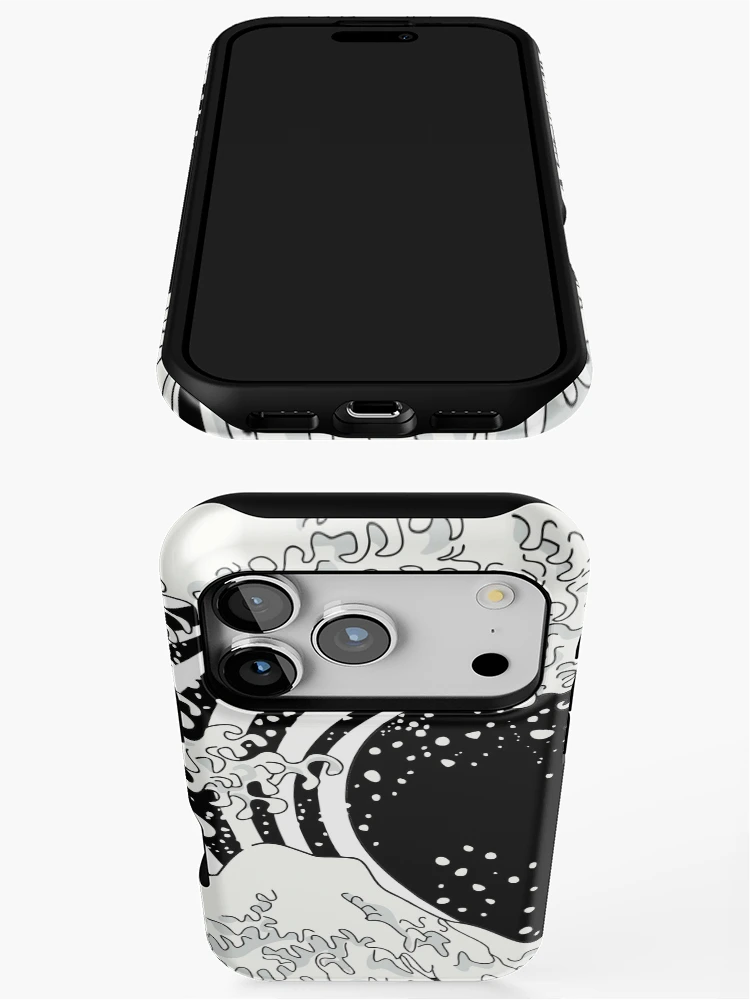 Thumbnail 3 of 4, iPhone Case, Black and White Great Wave designed and sold by XOOXOO.
