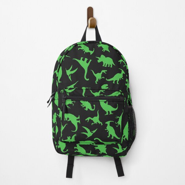 Item preview, Patrón de dinosaurio divertido (verde sobre negro) designed and sold by jezkemp.