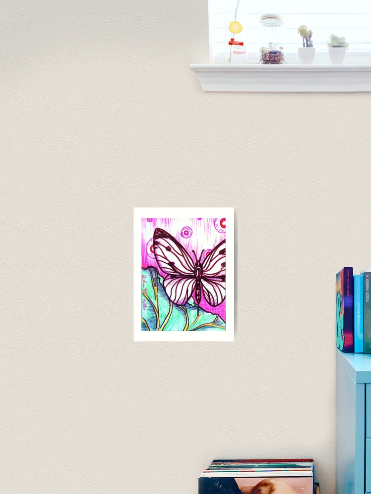 Thumbnail 2 of 3, Art Print, WHITE BUTTERFLIES designed and sold by SpiderMilkshake.