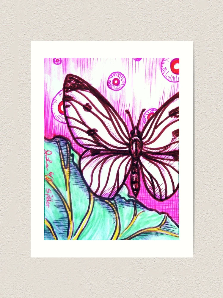 Thumbnail 1 of 3, Art Print, WHITE BUTTERFLIES designed and sold by SpiderMilkshake.