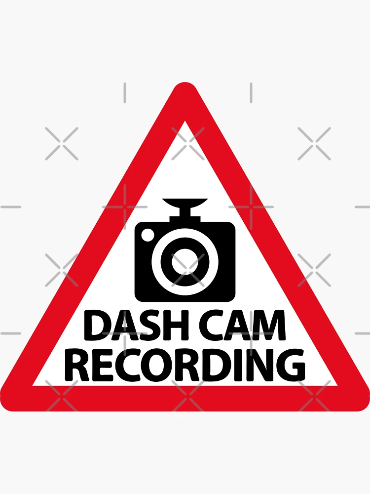 Aperçu 3 sur 3. Sticker avec l'œuvre Dash Cam Recording Warning Sign Car Window Triangle créée et vendue par richter74.