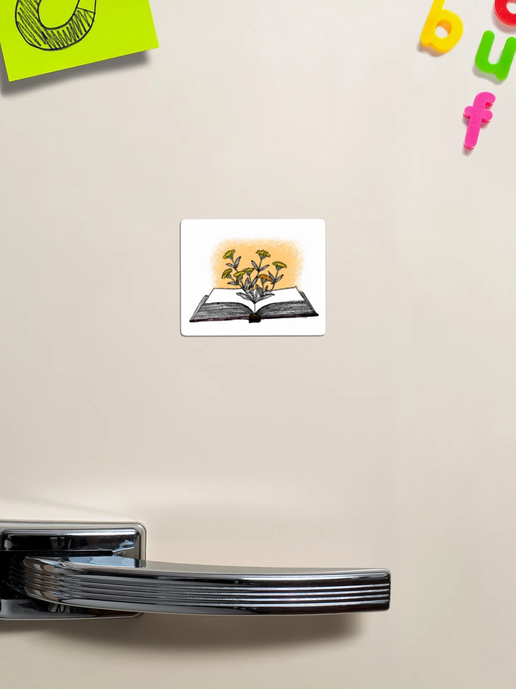 Thumbnail 1 of 3, Magnet, Flowers growing from book designed and sold by Steccanella.