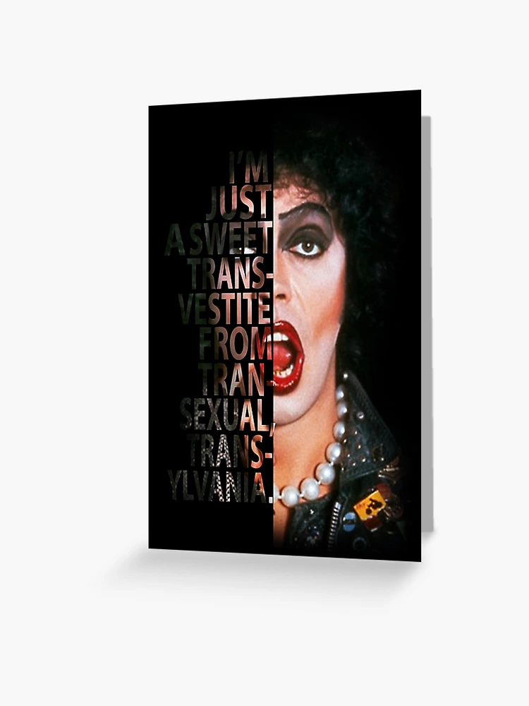 Aperçu 1 sur 2. Carte de vœux avec l'œuvre Frank N Furter créée et vendue par kcgfx.