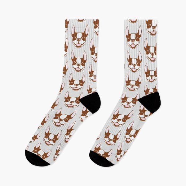 Artikelvorschau, Lächelndes Boston Terrier Gesicht in Robben- und Weißtönen - Cartoon Boston Silhouette - Seal Boston Terrier - Red Boston TerrierSmooshface United - Boston Terrier Geschenk entworfen und verkauft von smooshfaceutd.