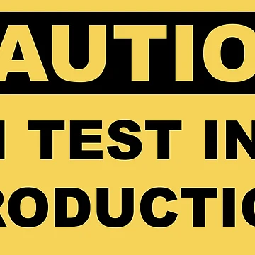 Imagen de la obra Pruebo en producción: diseño divertido de letreros de precaución para desarrolladores de geeksta