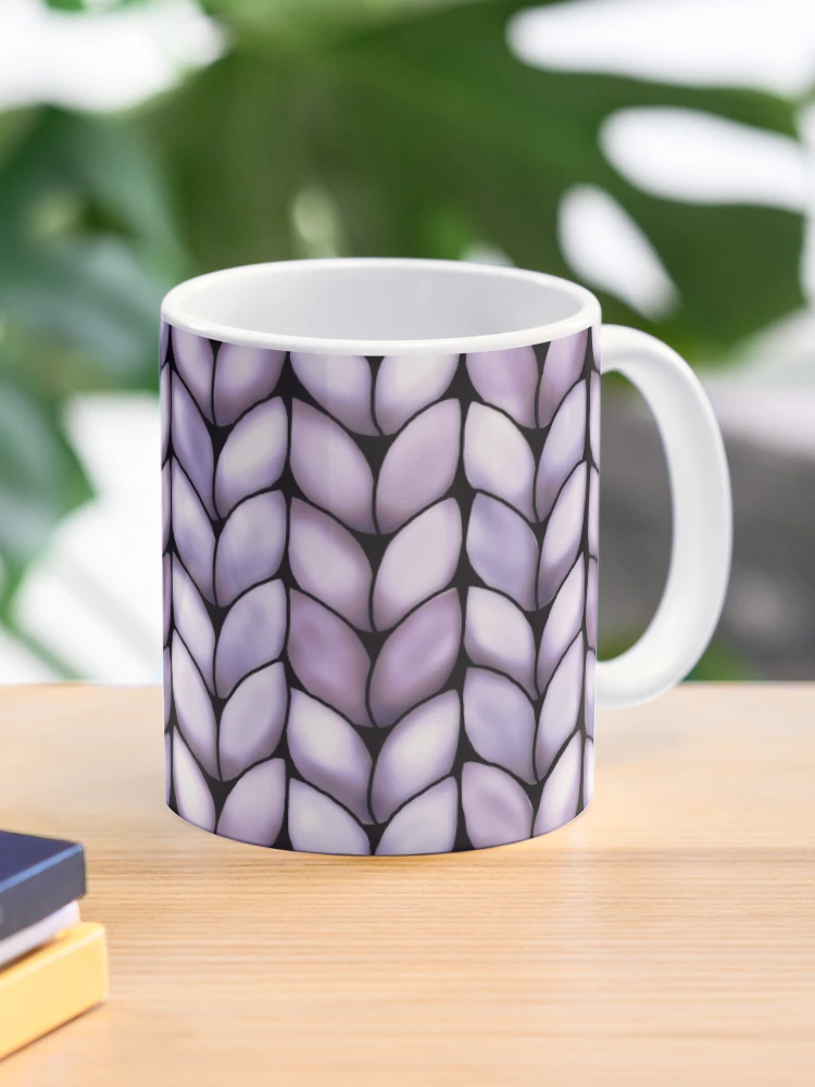 Thumbnail 1 of 6, Coffee Mug, Chunky Lilac Faux Knit designed and sold by Karin Taylor.