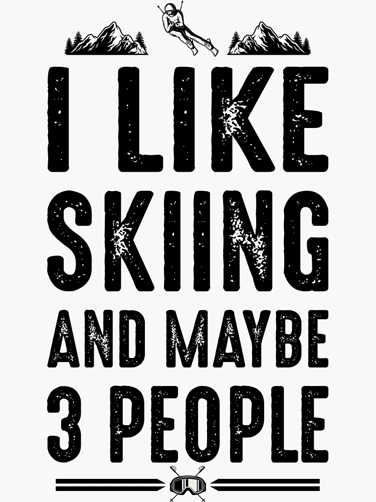 Aperçu 3 sur 3. Sticker avec l'œuvre J'aime skier créée et vendue par iskapa.