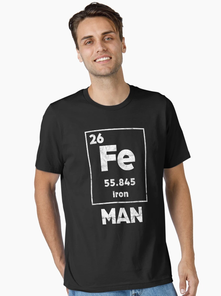 Aperçu 2 sur 7. T-shirt essentiel avec l'œuvre Fe Man - Look en détresse créée et vendue par risible.