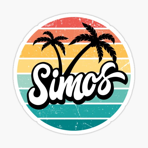 Artikelvorschau, Simos Beach, Griechenland Retro-Sonnenuntergang entworfen und verkauft von Pau Baz.