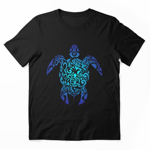 Aperçu de l'œuvre Tortue de mer tribale bleu océan Hawaii Maori polynésien créée et vendue par MintedFresh.