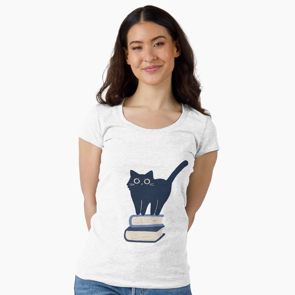 Vista previa del artículo con la obra «Camiseta entallada de cuello ancho», diseñado y vendido por indiebookster.