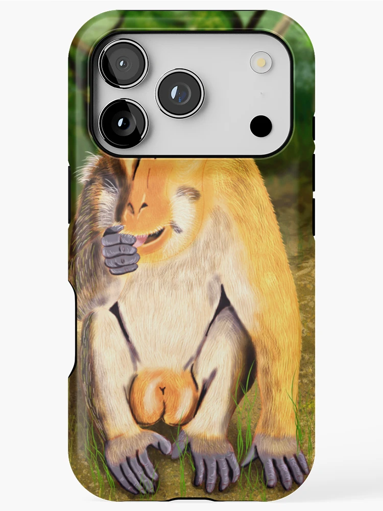 Thumbnail 1 of 4, iPhone Case, Philippine Macaque - Black designed and sold by ThorReyes.