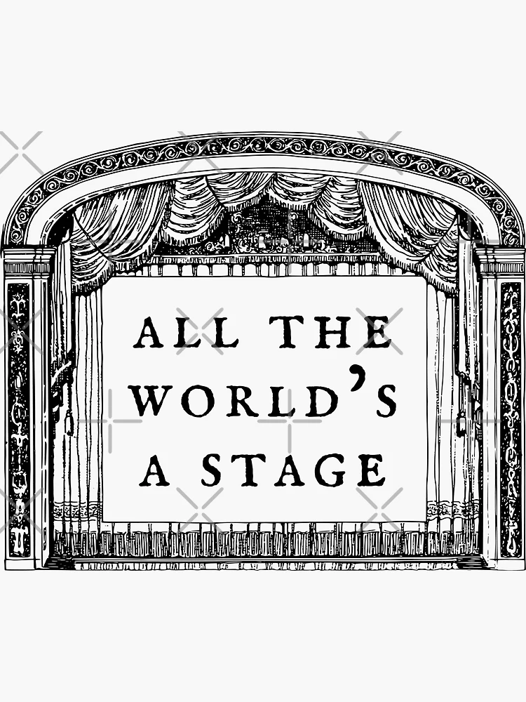 Imagen 3 de 3, Pegatina con la obra Cita de Shakespeare - Todo el mundo es un escenario - Como gustéis, diseñada y vendida por violet-hope.