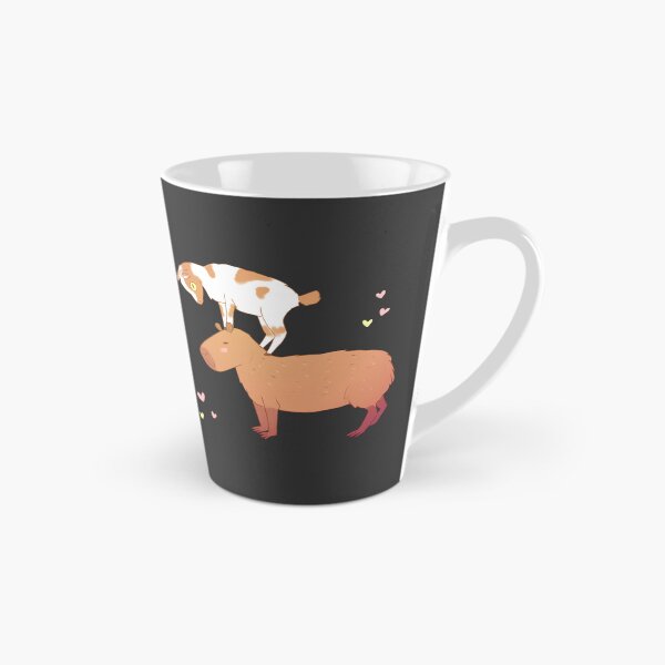 Artikelvorschau, Capybara mit einem kleinen Ziegenfreund, der auf dem Kopf steht – ein niedlicher Cartoon-Capybara, der sich entspannt entworfen und verkauft von Yarafantasyart.
