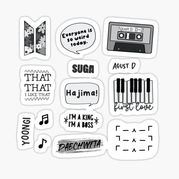 Item preview, Conjunto de pegatinas de Yoongi designed and sold by natashacole.