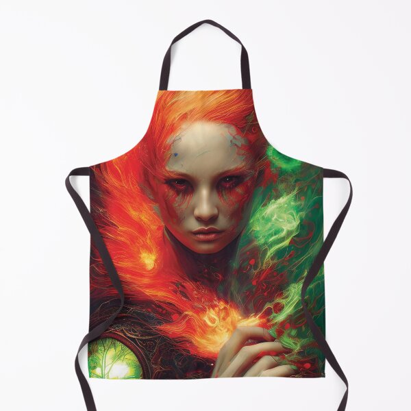 Item preview, Beautiful Fire Mage | Fantasy Artwork | Pyromancer | Fire Sorceress | Abstract Painting designed and sold by Eh Plus Designs.