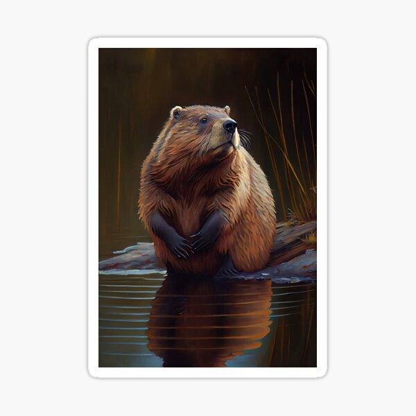 Item preview, American Beaver - Oil Paint designed and sold by ABArtByAlexST.