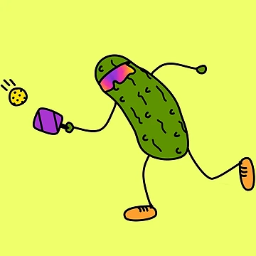 Artwork thumbnail, pickle playing pickleball by ekiso