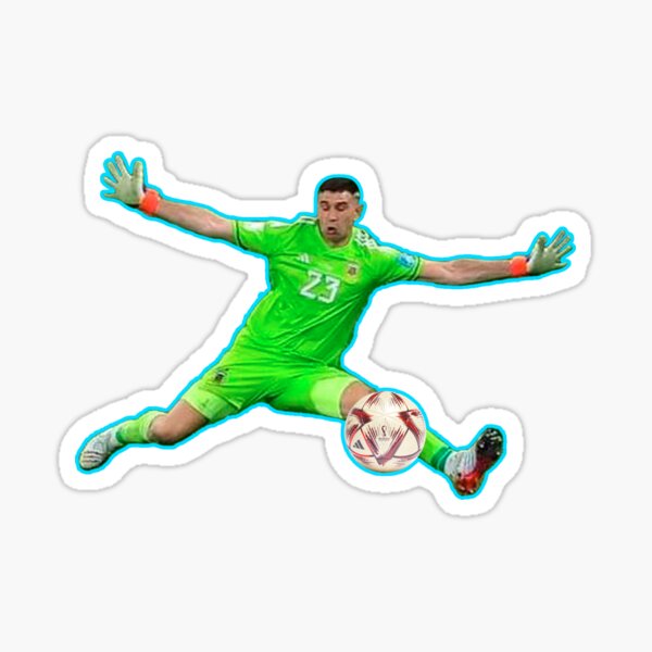 Aperçu de l'œuvre Émerveillement de dernière minute d'Emiliano Martinez Sticker créée et vendue par Drill-shirts.