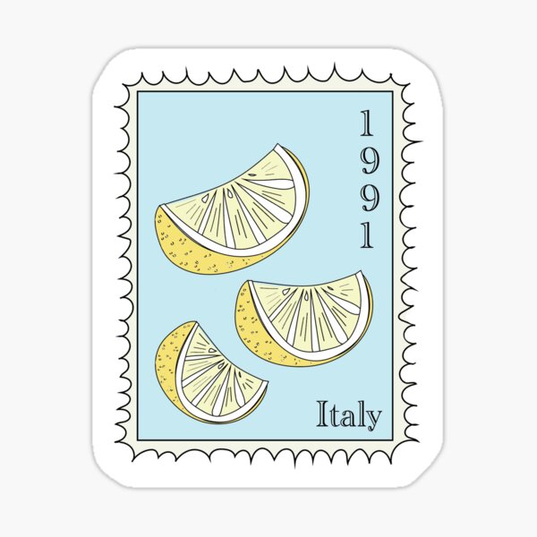 Artikelvorschau, Vintager italienischer Zitronen-Stempel-Aufkleber entworfen und verkauft von soulluvr.