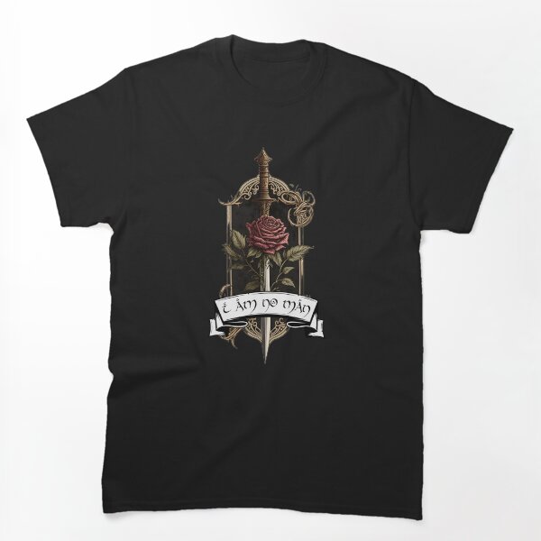 Aperçu de l'œuvre Blason Je ne suis pas un homme - Rose et épée - Fantasy créée et vendue par Fenay Designs.