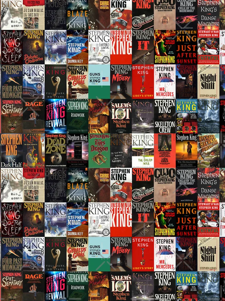 Aperçu 4 sur 4. Coque iPhone avec l'œuvre Collage de couverture de livre de Stephen King créée et vendue par LAUR0.