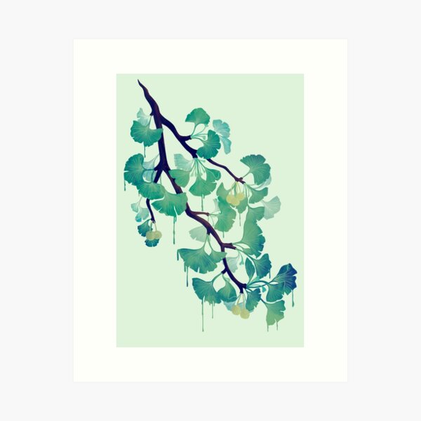 Aperçu de l'œuvre Ô Ginkgo (en vert) créée et vendue par littleclyde.