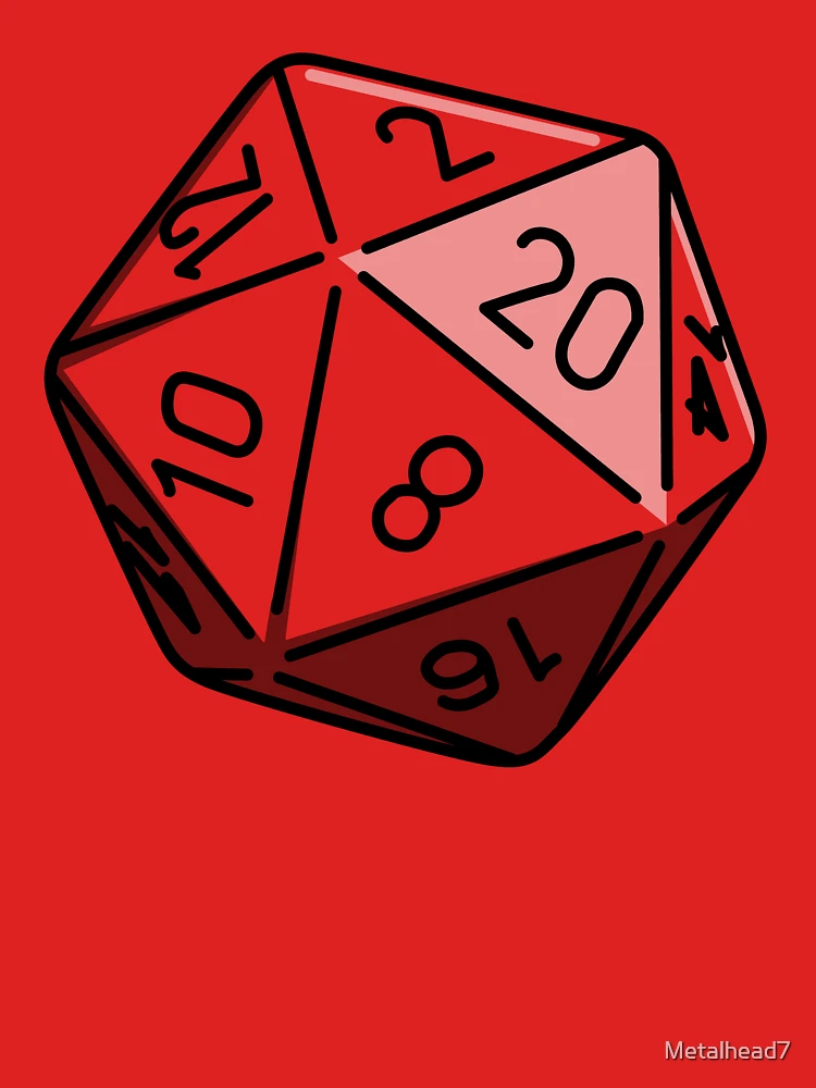 Aperçu 7 sur 7. T-shirt essentiel avec l'œuvre Simple D20 créée et vendue par Metalhead7.