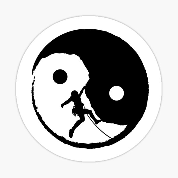 Aperçu de l'œuvre Escalade Yin Yang: Cool Rock Escalade graphique autocollant créée et vendue par spacesucker.