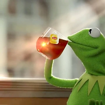 Artwork thumbnail, Kermit Sipping Tea by Lizbxg