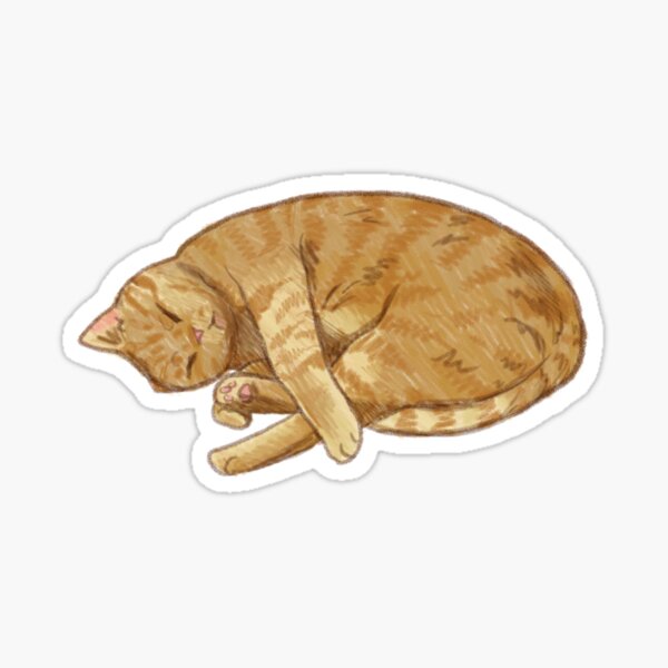 Artikelvorschau, Schläfrige orange Katze entworfen und verkauft von Abby Huls.