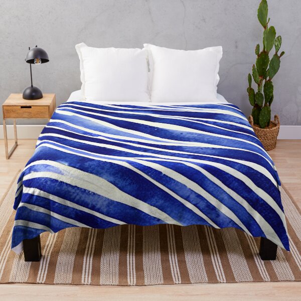 Item preview, Blue and white lines and strokes pattern design No2 designed and sold by angelisart.