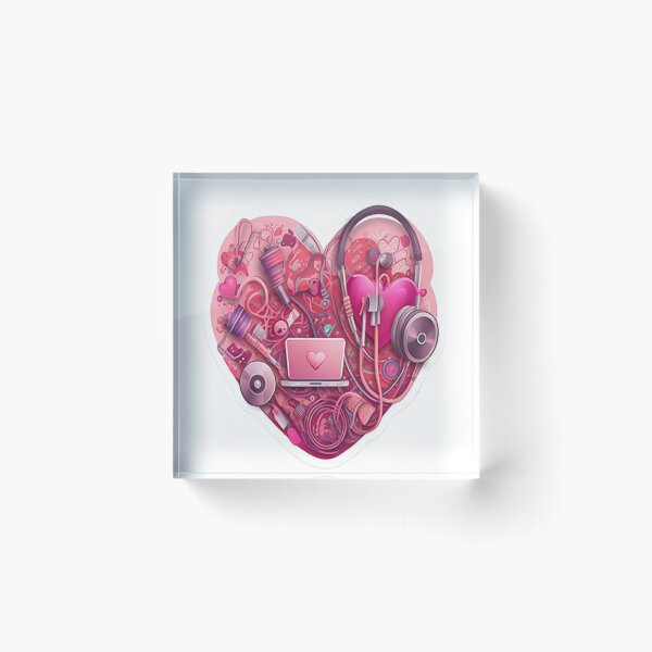 Item preview, Niñas Mujeres Enfermeras Corazones de San Valentín Estetoscopio designed and sold by laurateamart.