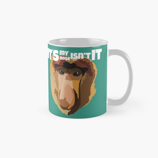 Artikelvorschau, P steht für Nasenaffe, Nasenaffe Illustration – Einzigartige Borneo Primaten Wildlife Art entworfen und verkauft von PrettylittlepastelUk.