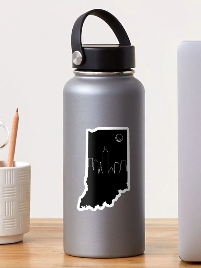 Thumbnail 1 of 3, Sticker, Indianapolis Skyline with Moon designed and sold by Christopher Myers.
