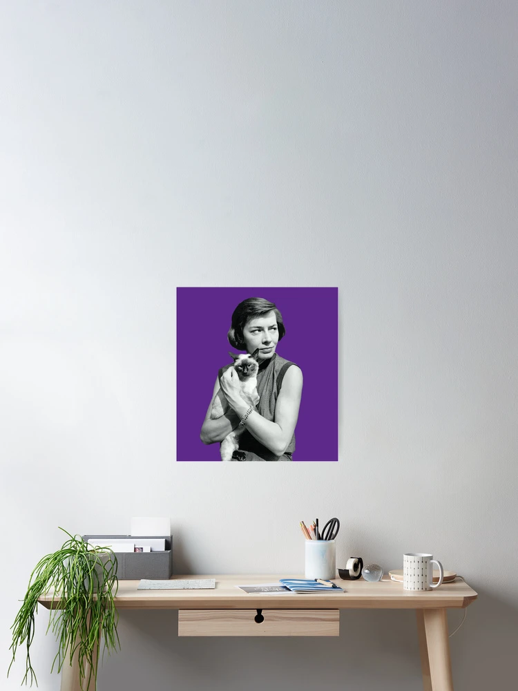 Thumbnail 2 of 3, Poster, Patricia Highsmith and her Siamese designed and sold by planet99design.
