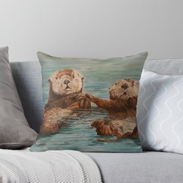 Artikelvorschau, Niedliche Otter halten Händchen entworfen und verkauft von ArtbyCoralie.