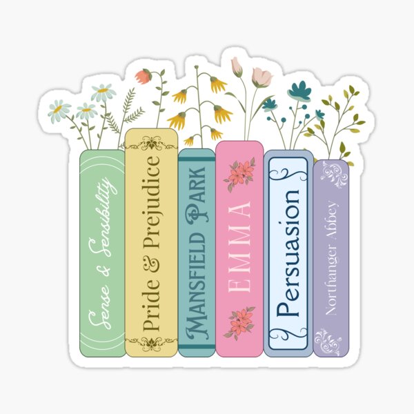 Aperçu de l'œuvre Livres de Jane Austen créée et vendue par Little Owlet Art.