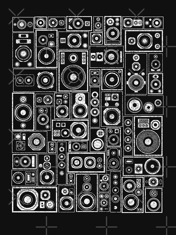 Imagen 7 de 7, Camiseta esencial con la obra Montón de altavoces, diseñada y vendida por AtomicMalibu.