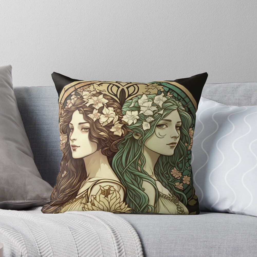 Item preview, Throw Pillow designed and sold by ArtNouveauChic.