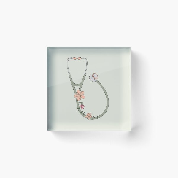 Item preview, Estetoscopio verde con flores. designed and sold by Preslava Genova.