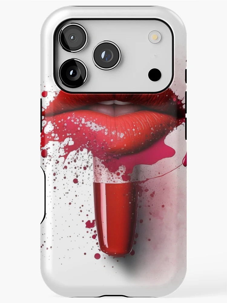 Aperçu 1 sur 4. Coque iPhone avec l'œuvre Lèvres rouges à lèvres créée et vendue par Coolea.