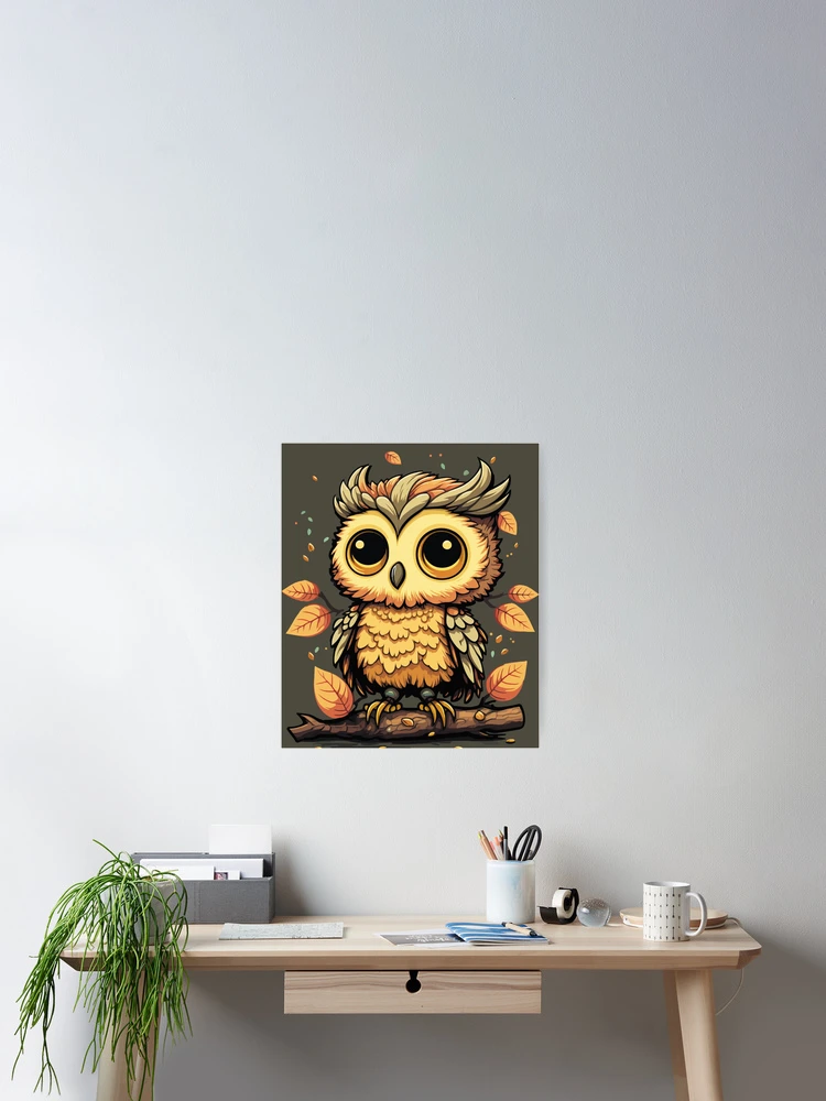 Thumbnail 2 of 3, Poster, Cute Kawaii Owl designed and sold by ArtBoulevard.