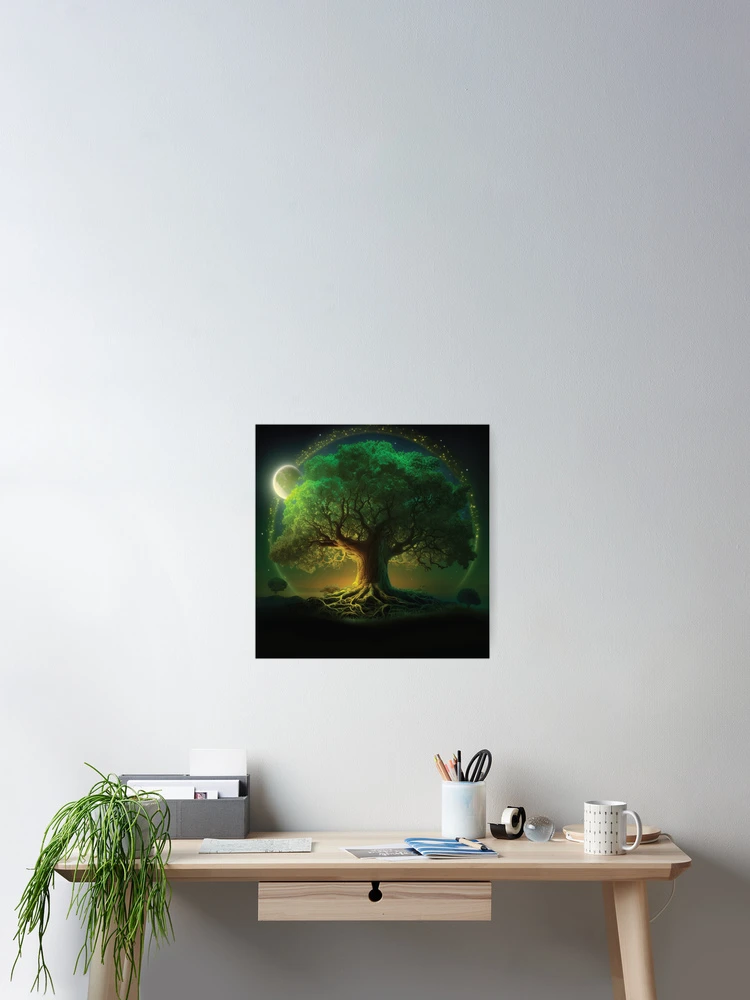 Thumbnail 2 of 3, Poster, Moonlit Tree of Life designed and sold by Plumtree81.