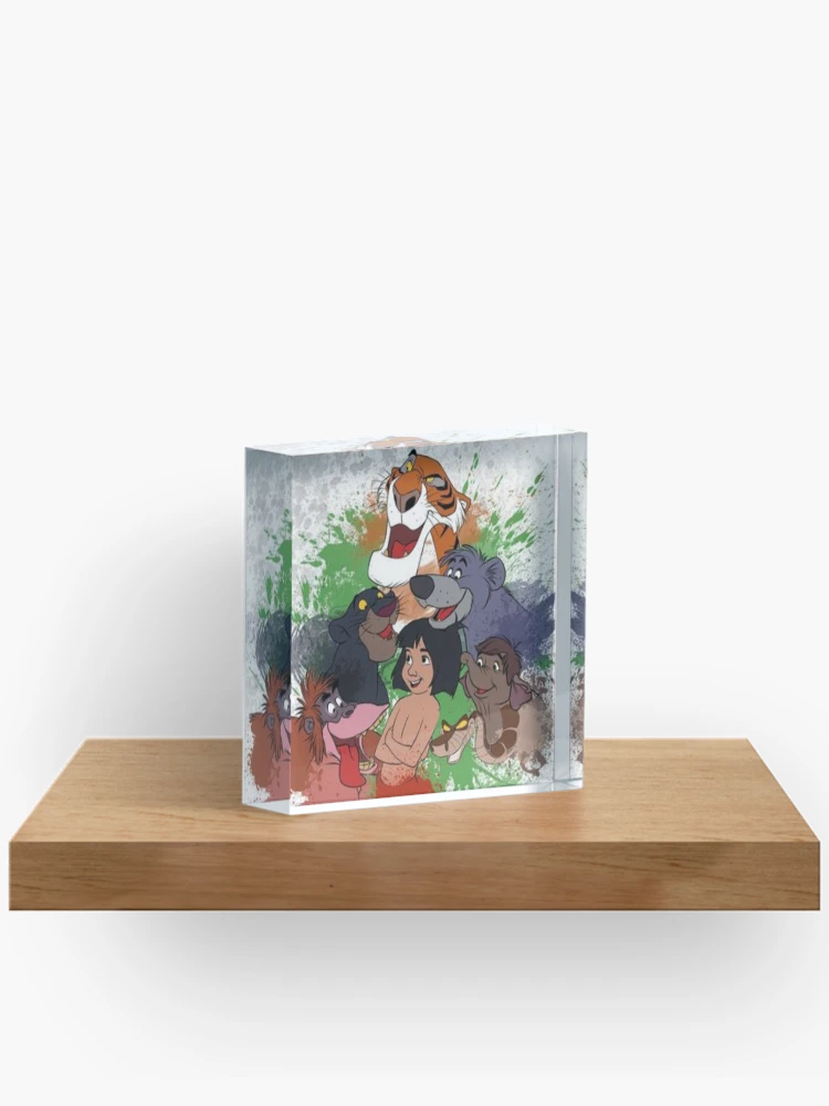 Aperçu 2 sur 5. Bloc acrylique avec l'œuvre Le Livre de la Jungle - Tous les personnages créée et vendue par Brush-Master.