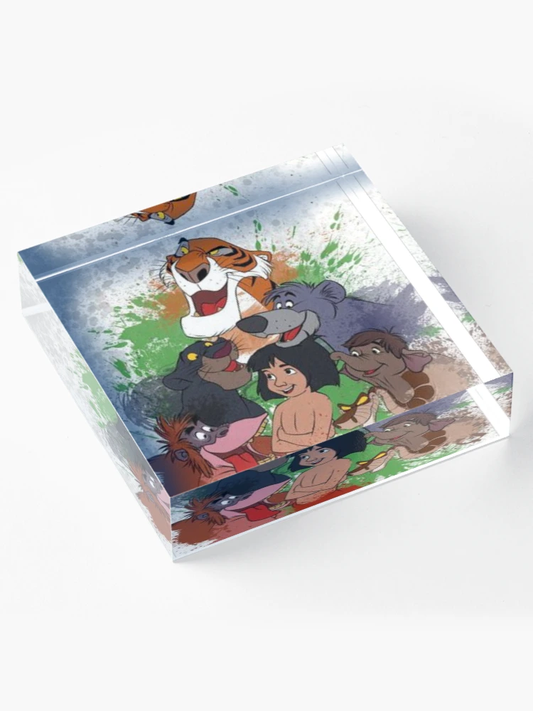 Aperçu 4 sur 5. Bloc acrylique avec l'œuvre Le Livre de la Jungle - Tous les personnages créée et vendue par Brush-Master.