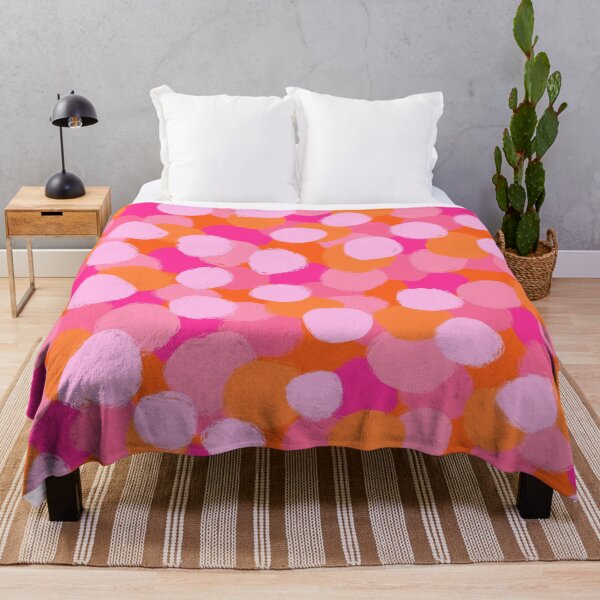 Item preview, Abstract, Bright Pink and Orange, Paint Brush Effect Round designed and sold by OneThreeSix.