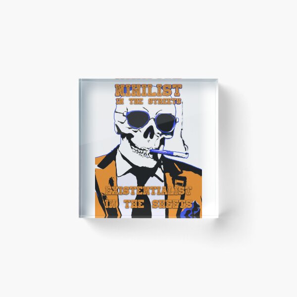 Artikelvorschau, Nihilist In The Streets, Existentialist In The Sheets Pop Art Skull entworfen und verkauft von PVSKI.